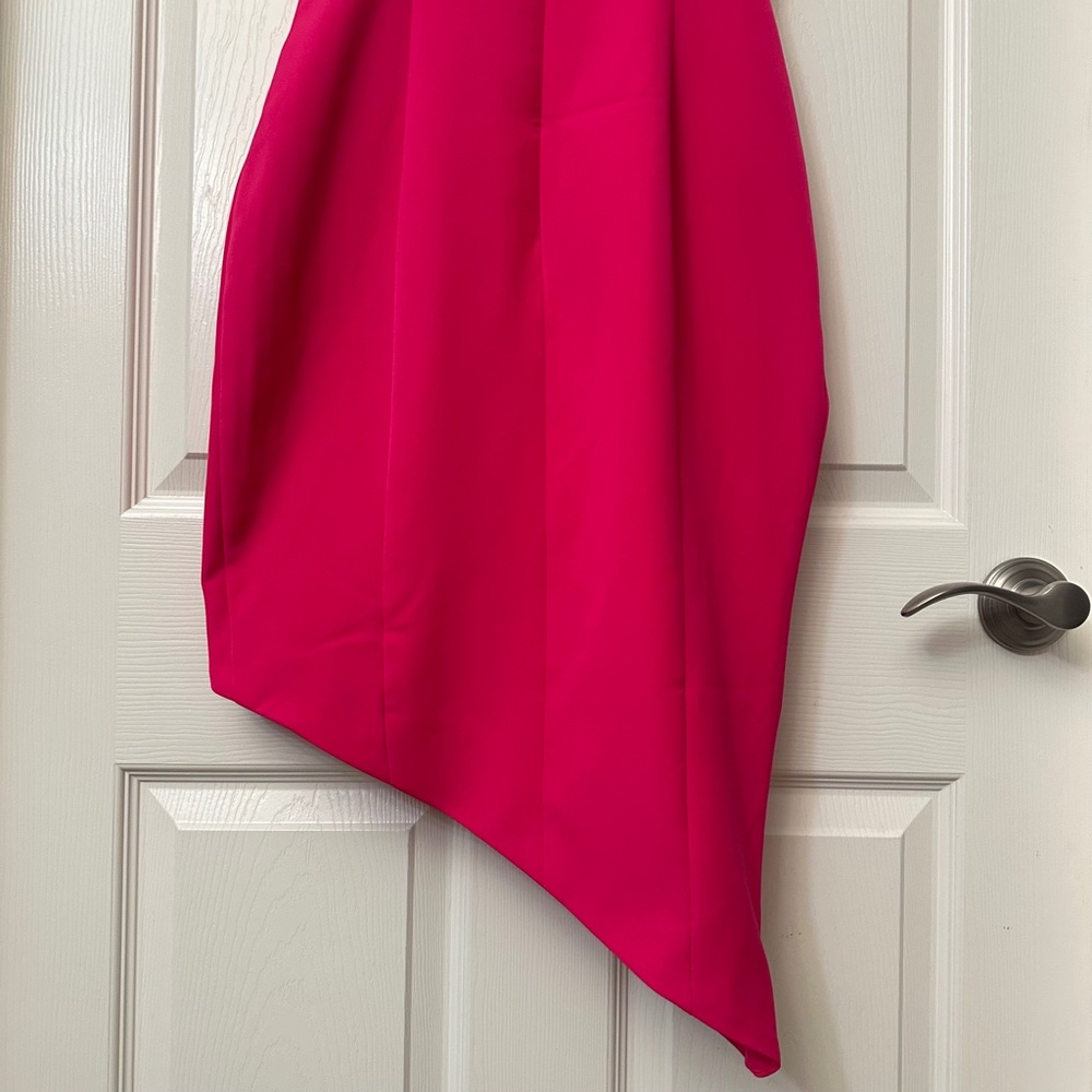 Lavish Alice Hot Pink Asymmetrical Bodycon Dress - Picture 7 of 13